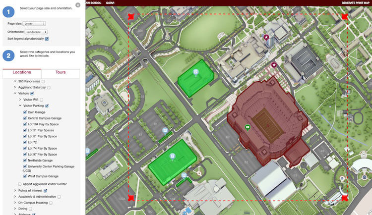 tamu campus map printable