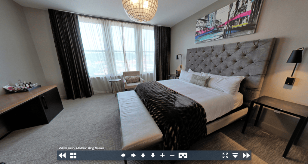 Virtual tour of hotel room
