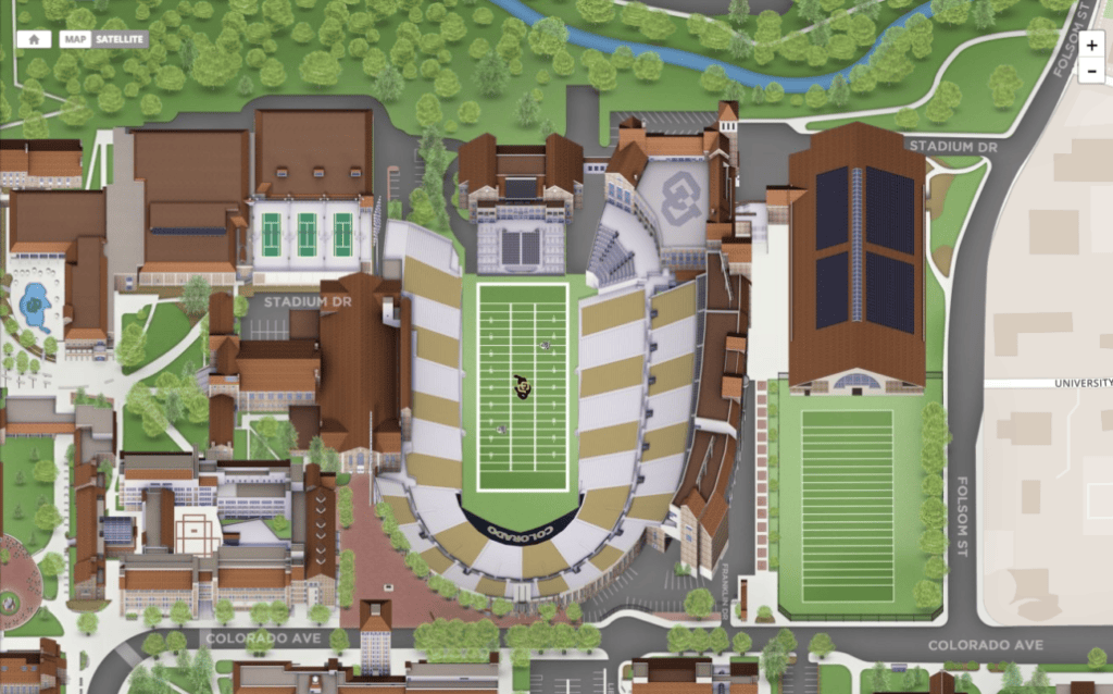 CU Boulder's Folsom Field map