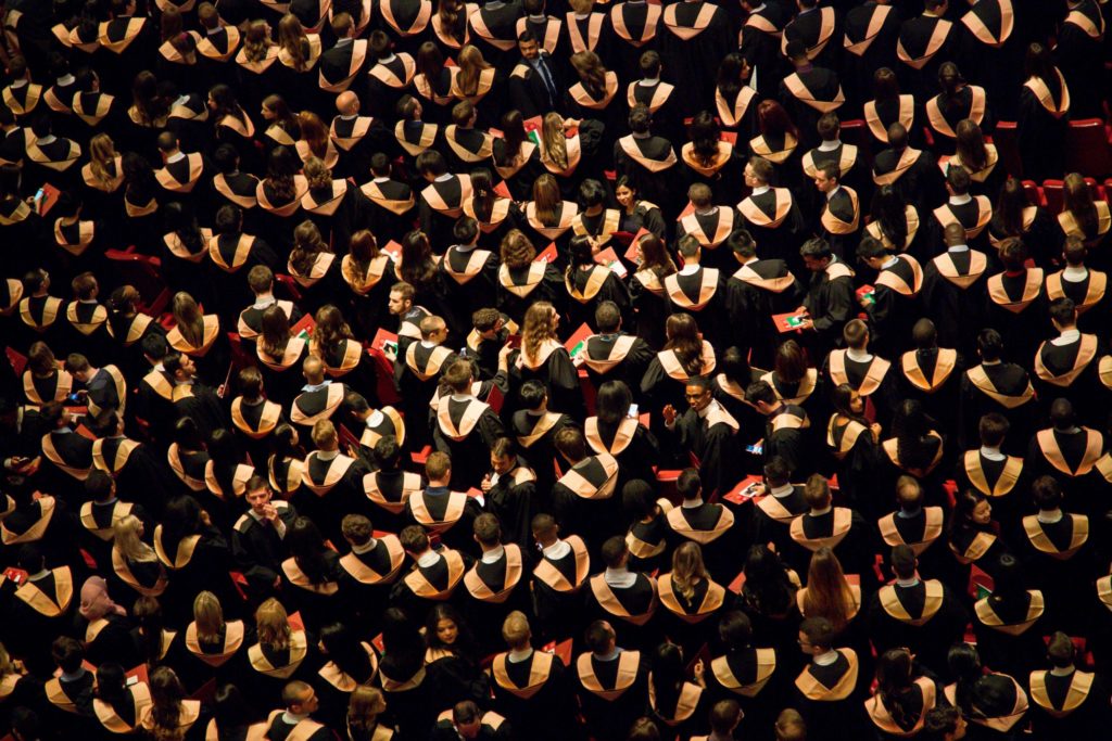Graduation ceremony from above