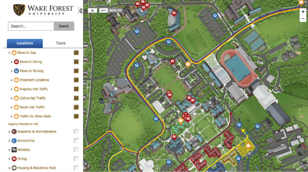 Wake Forest University map