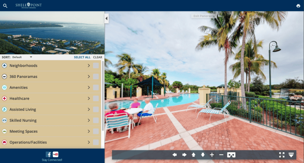 Interactive 360-degree tour of a resort