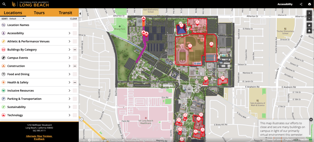 Long Beach interactive COVID 19 map