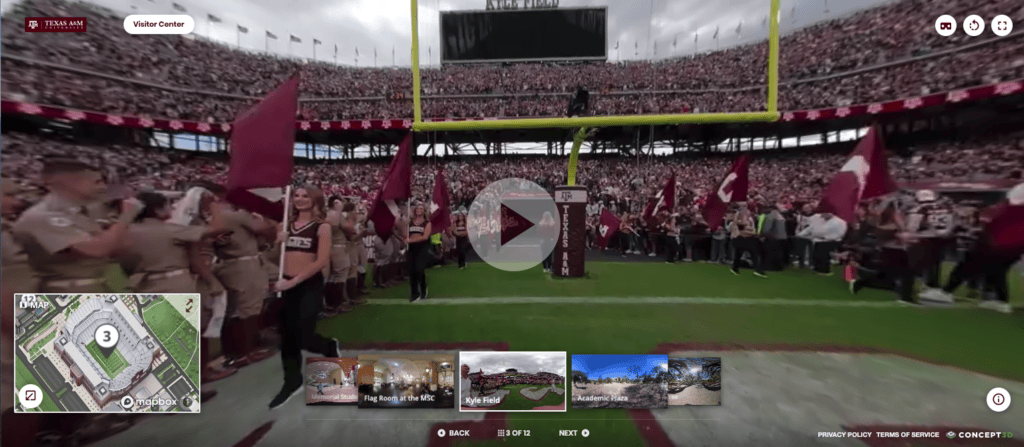 360° Tour stadium TAMU 360° Video