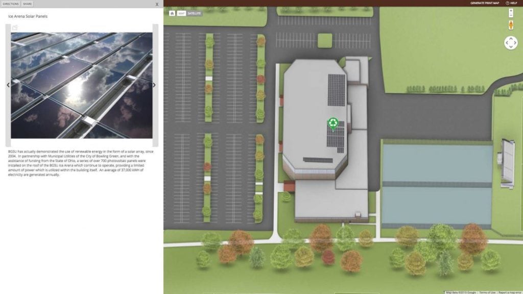 Solar panels on an ice arena