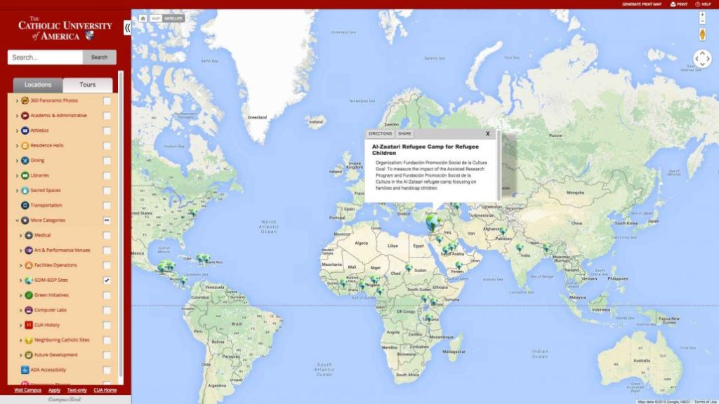 Catholic University google map