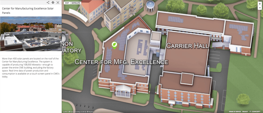 Interactive map of solar panels