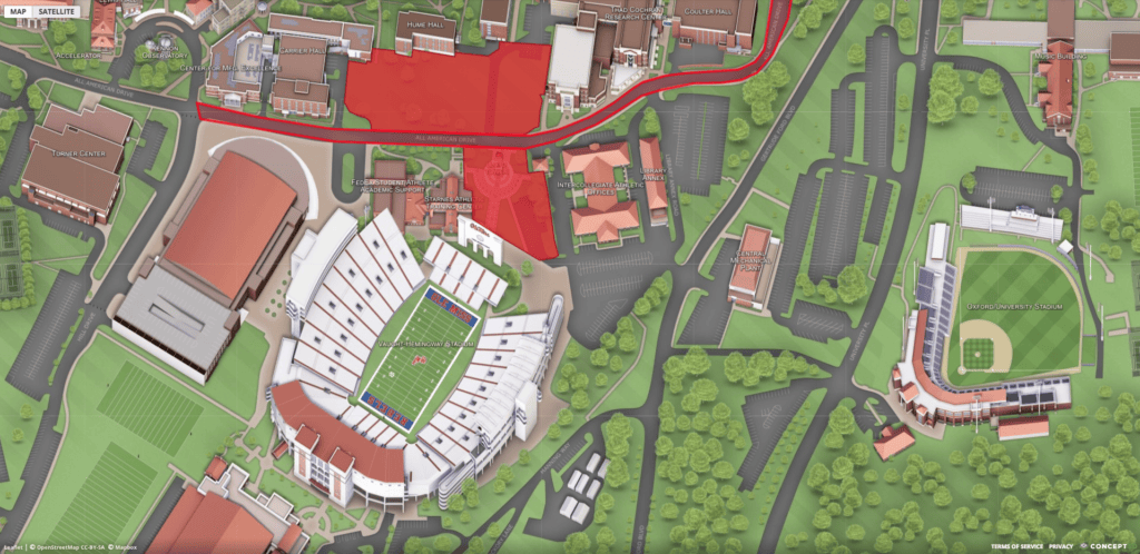 Map of Ole Miss campus