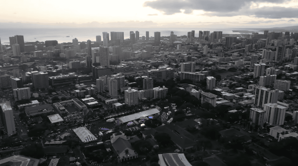 Aerial view of Honolulu cityscape
