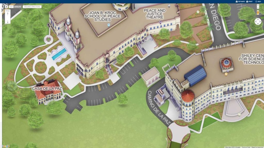 University of San Diego campus map