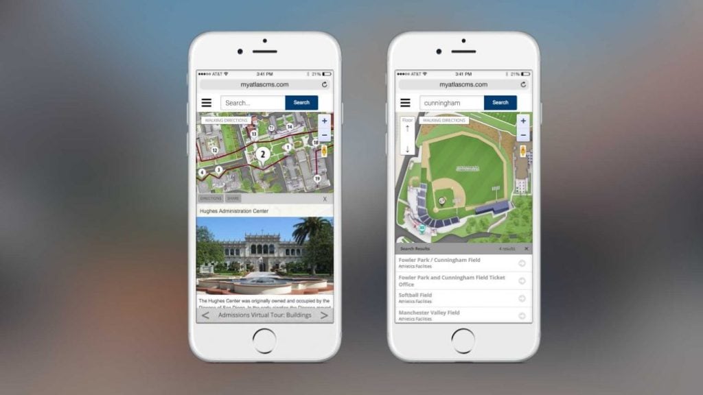 Interactive campus map on mobile