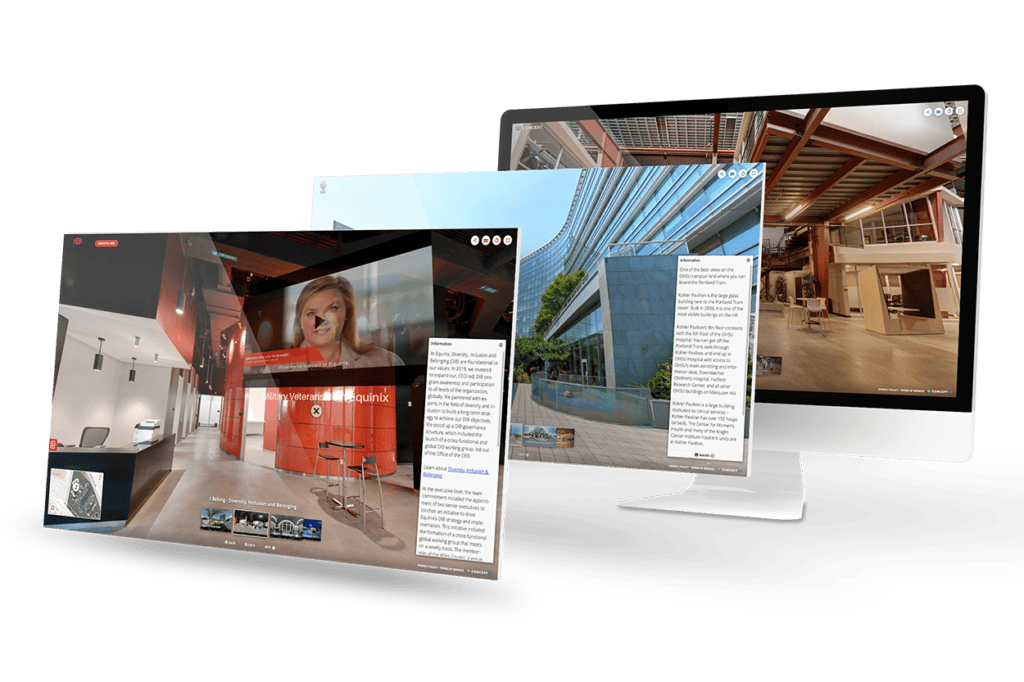 Virtual tour on desktop screens