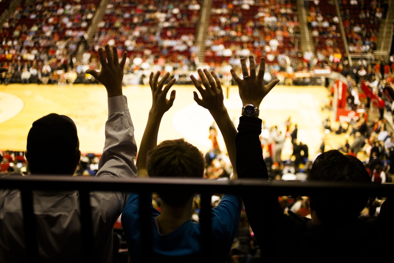 crowd at basketball game | interactive campus map