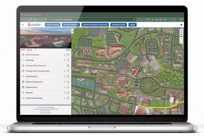 Olemiss map on the laptop
