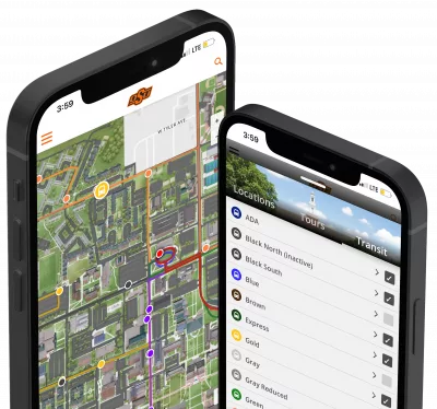 Interactive maps in two phones