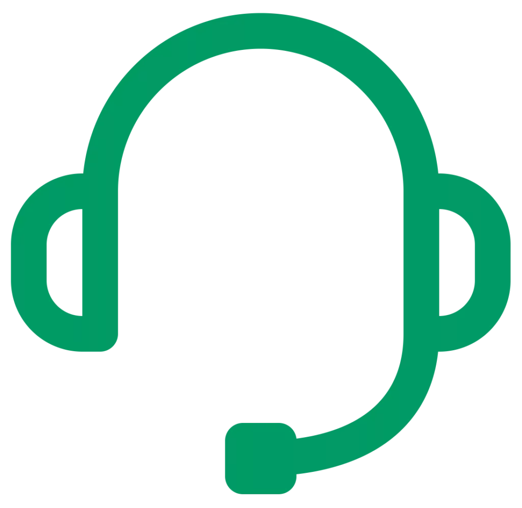 Icon of headset with a microphone