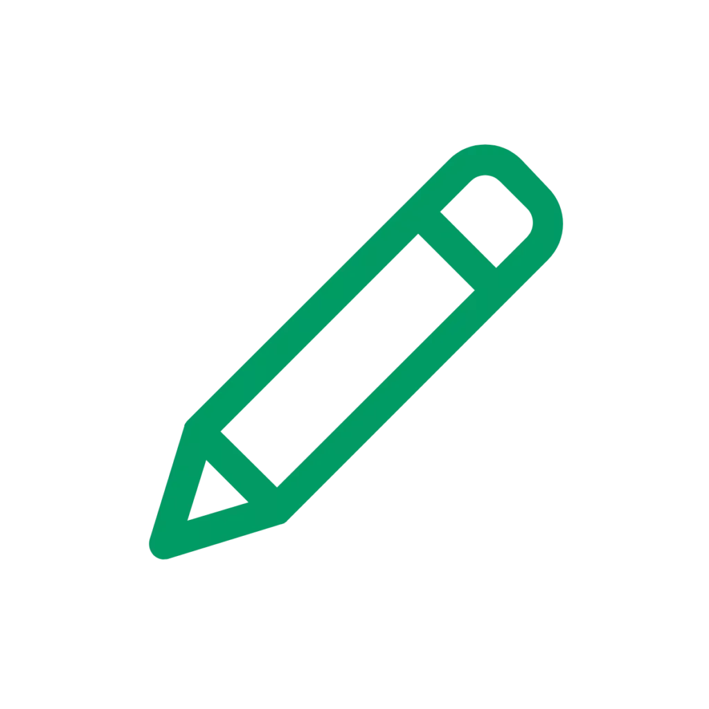Icon of big green pencil
