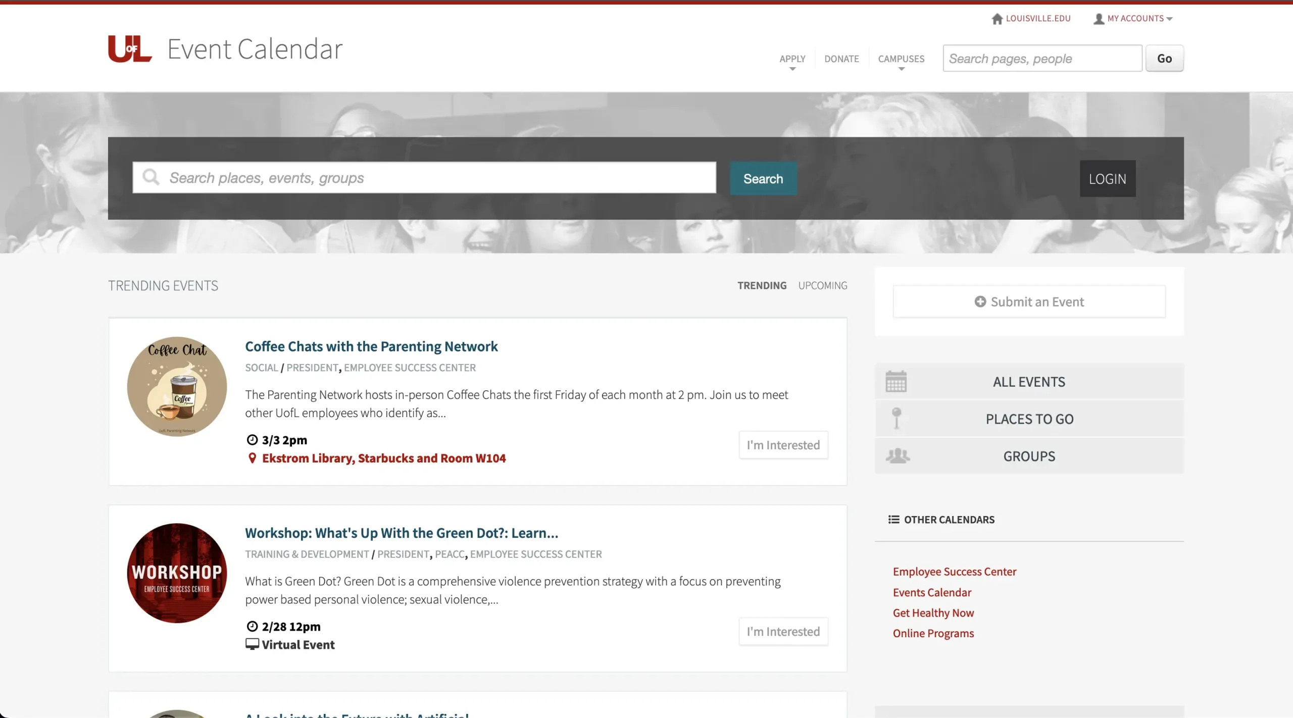 University Louisville Events Submission