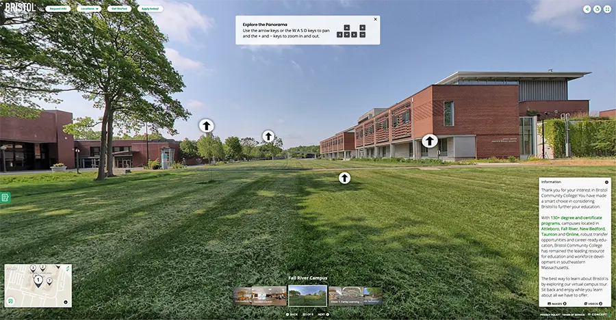Virtual tour screenshot, with default zoom level.