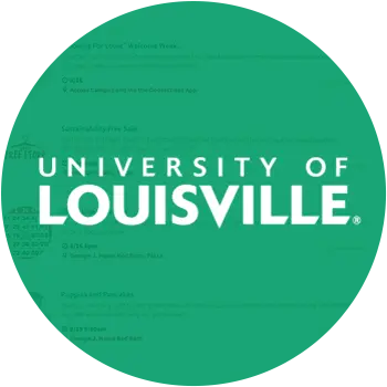 Green circle with University of Louisville Logo