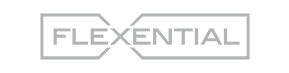 Flexential logo black & white design