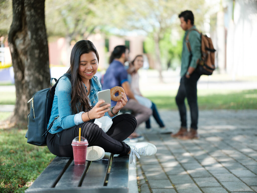 Prospective student engaging with university social media messages after student recruitment techniques are used