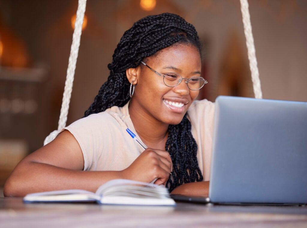 High senior receiving messages from college admissions campaigns that match her interests