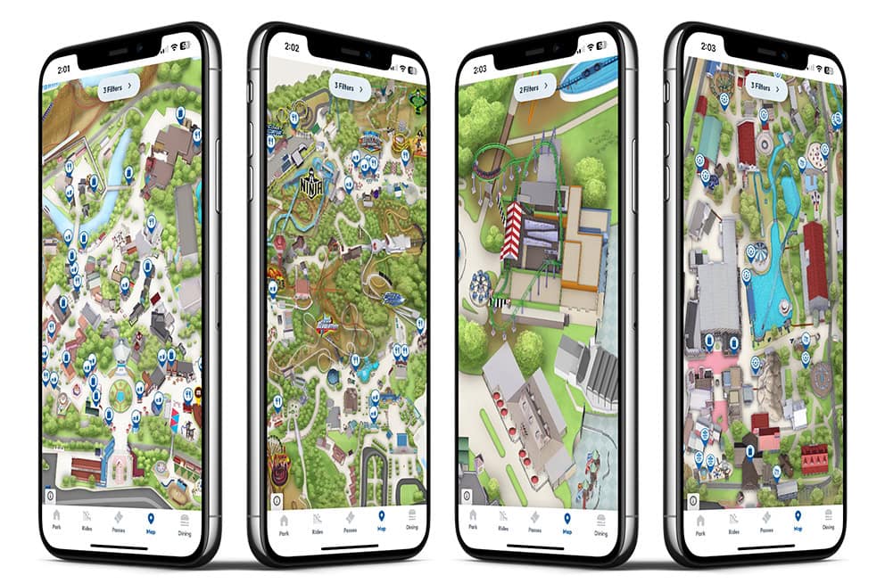 Six Flags park maps on phone