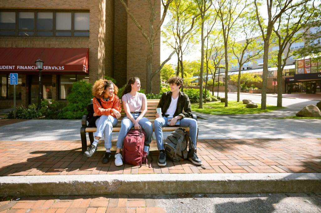 Students easily finding the bus stop on time after checking campus map details