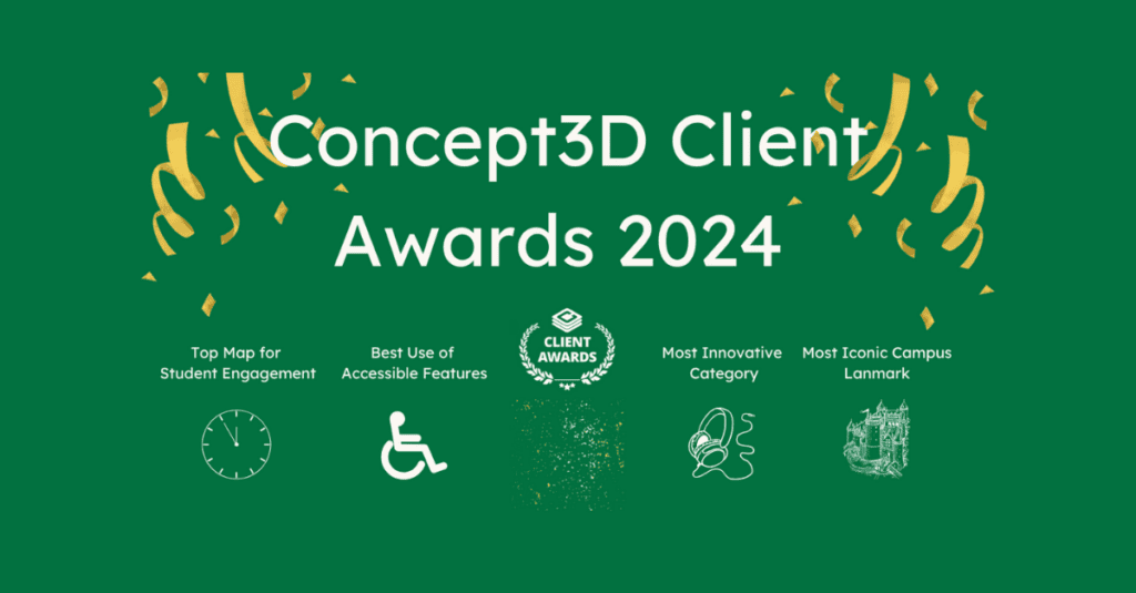 Icons representing winning interactive map categories.