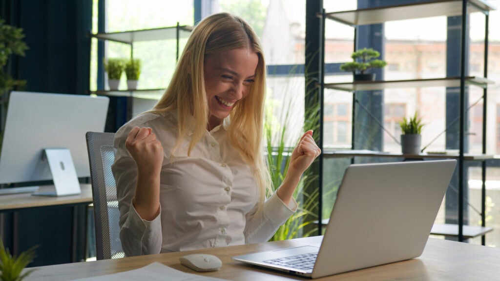 Admissions counselor seeing progress after focusing on new marketing strategies after search cliff challenges