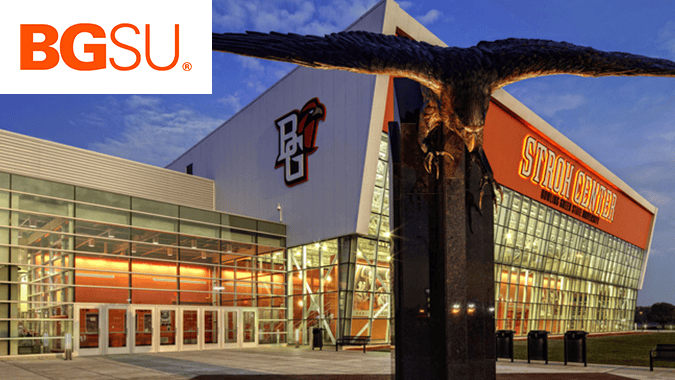 Bowling Green State University campus and logo