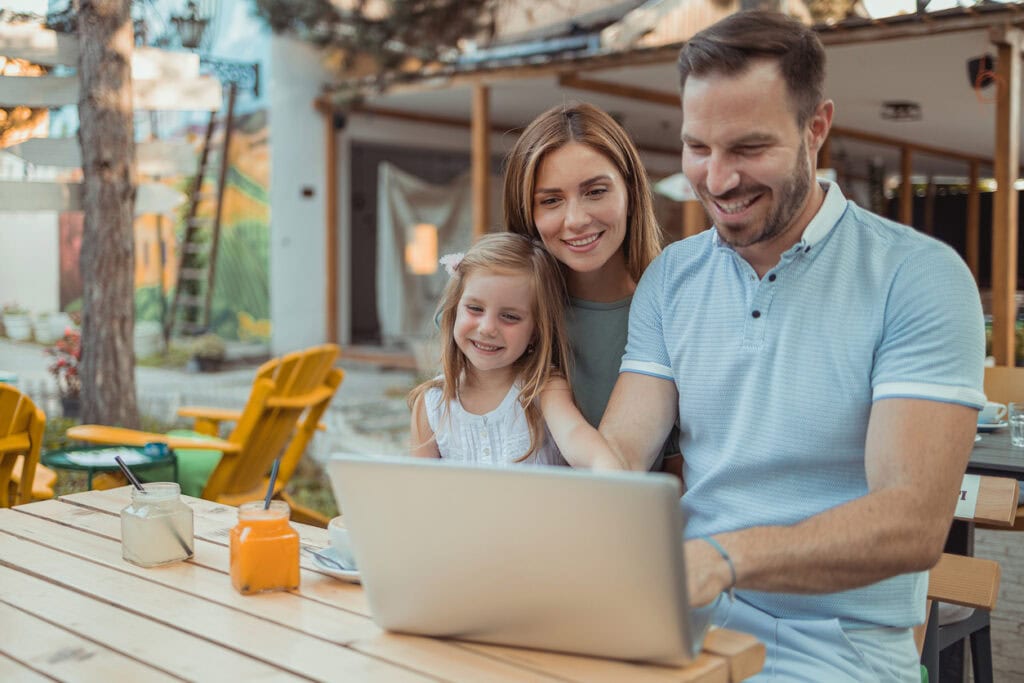 Family planning a vacation and easily finding fun events due to strong local event SEO