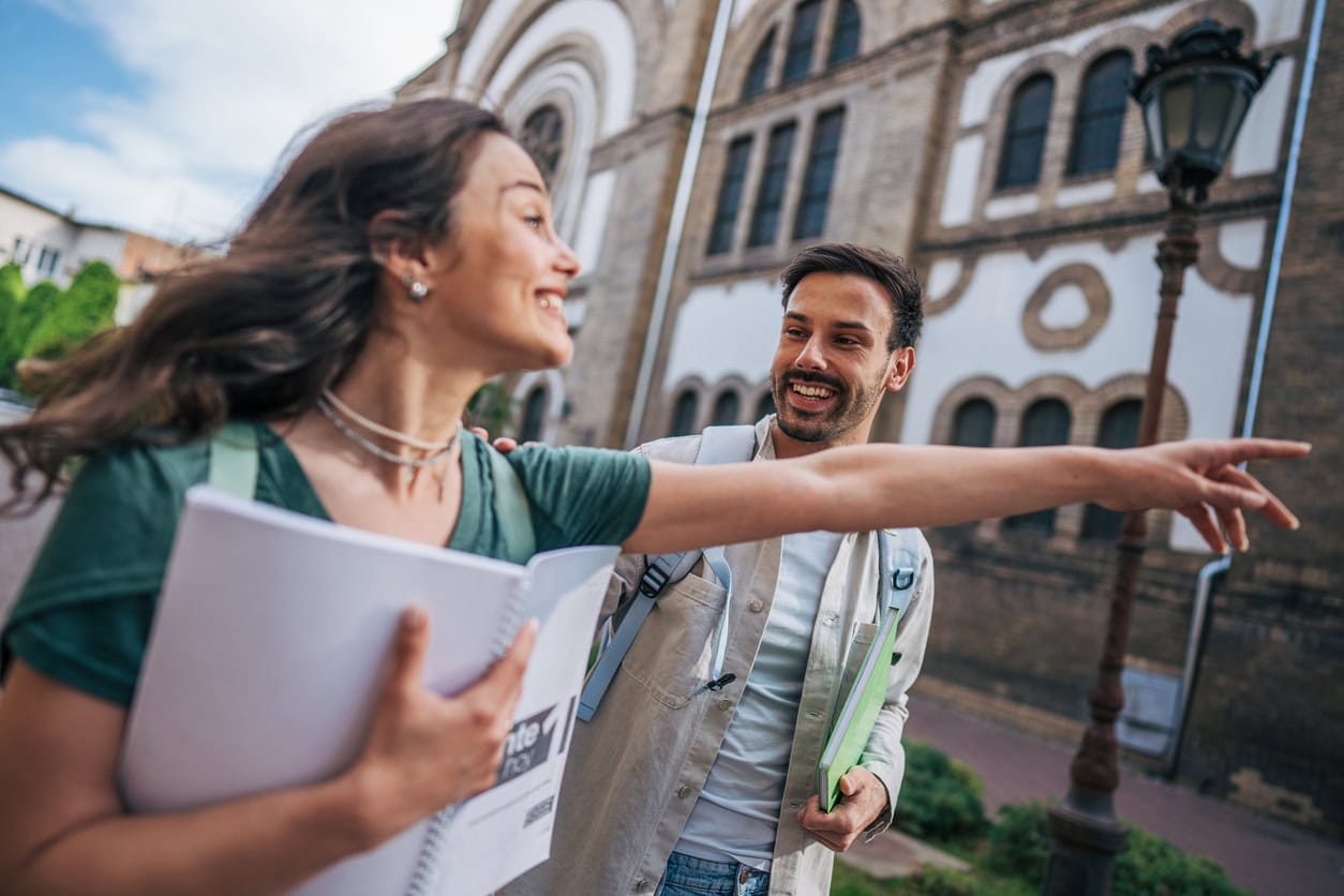 Campus visitors experiencing easy navigation, a critical aspect of campus maps ROI