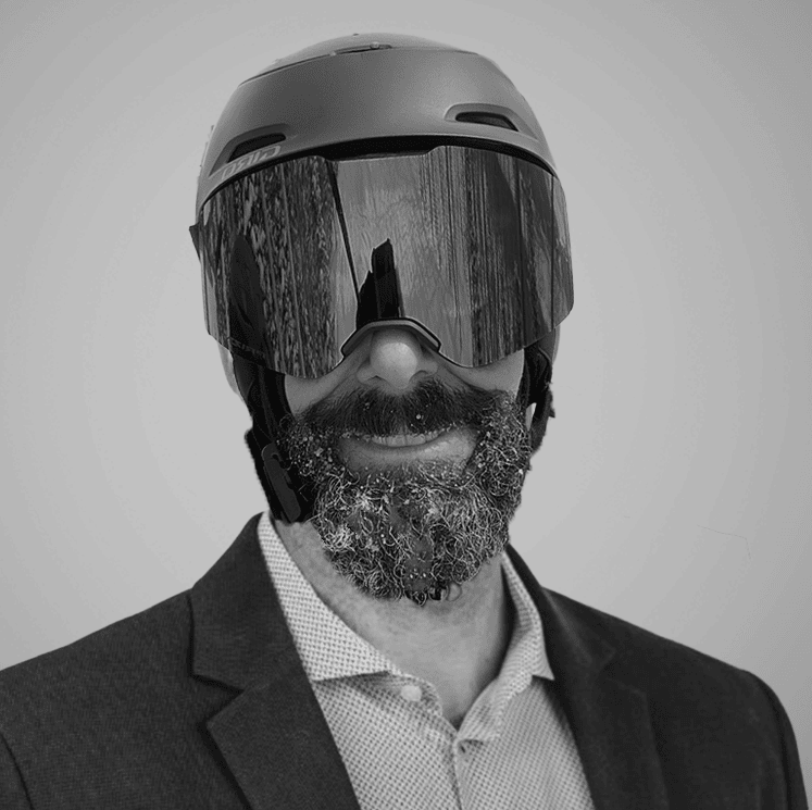 Matt Rossi wearing ski helmet and goggles