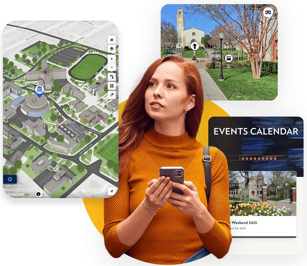 Interactive Map, virtual tour and event calendar