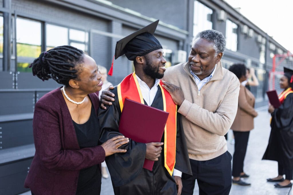 Graduate parents using interactive campus maps for graduation to arrive in time for photos