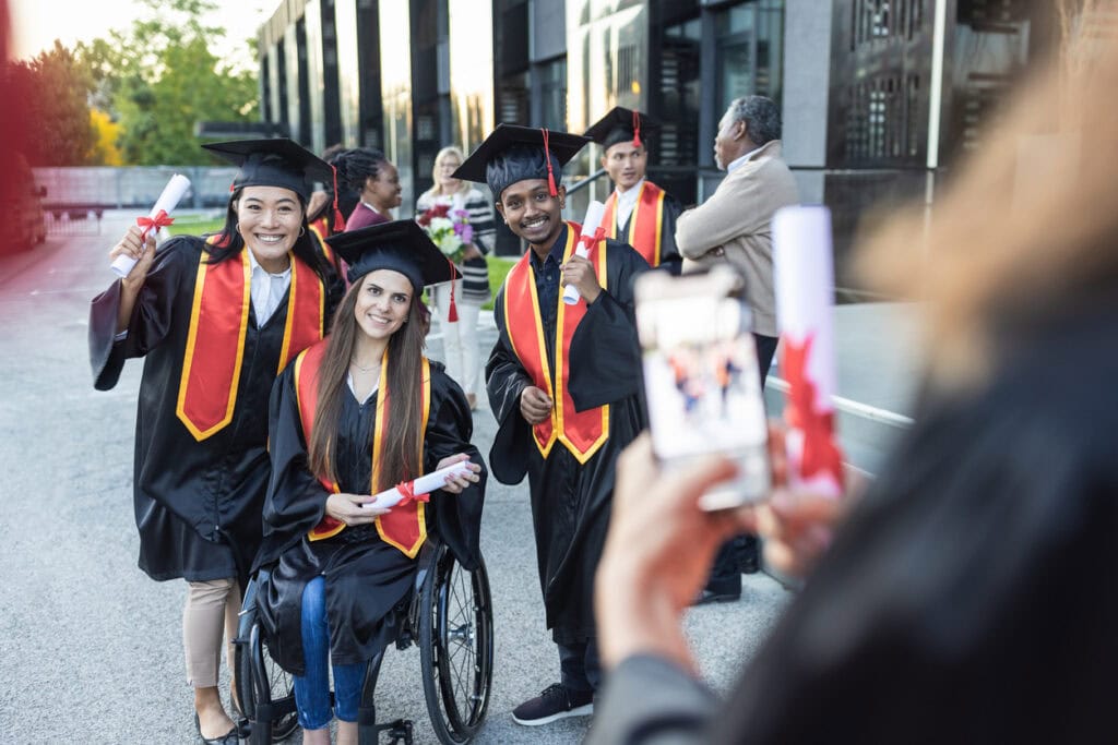 Graduates attending accessible commencement ceremonies
