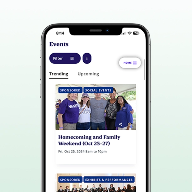 Localist events on a mobile phone