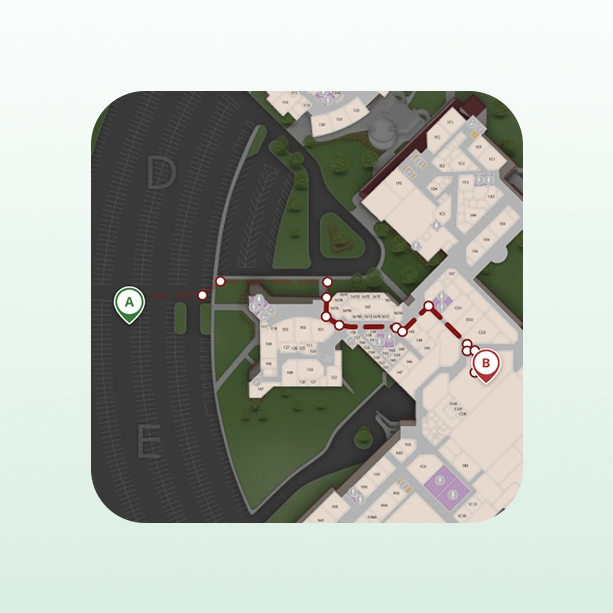 Interior to exterior directions on map